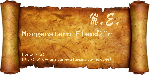 Morgenstern Elemér névjegykártya